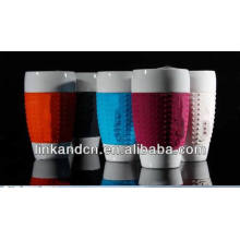 Haonai эко фарфоровая чашка с цветной кремниевой втулкой